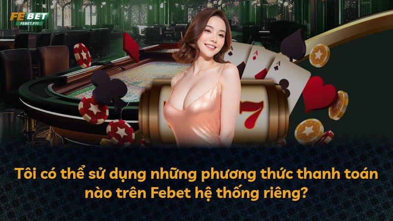 Tôi có thể sử dụng những phương thức thanh toán nào trên Febet hệ thống riêng?